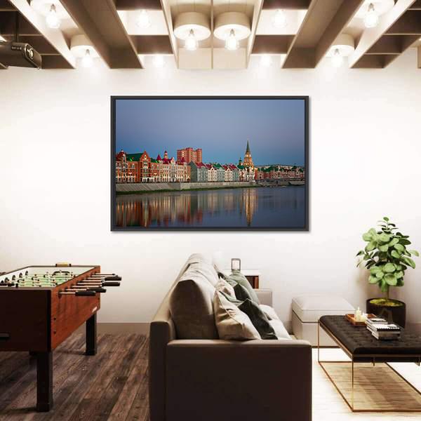 Yoshkar Ola City At Sunset In Russia Canvas Wall Art-3 Horizontal-Gallery Wrap-25" x 16"-Tiaracle