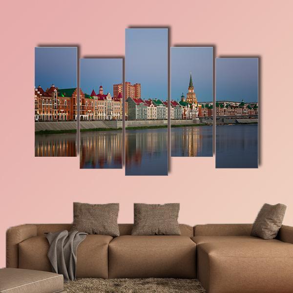 Yoshkar Ola City At Sunset In Russia Canvas Wall Art-5 Pop-Gallery Wrap-47" x 32"-Tiaracle