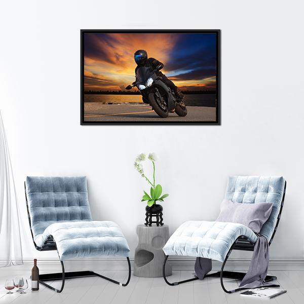 Young Bike Rider Canvas Wall Art-5 Horizontal-Gallery Wrap-22" x 12"-Tiaracle