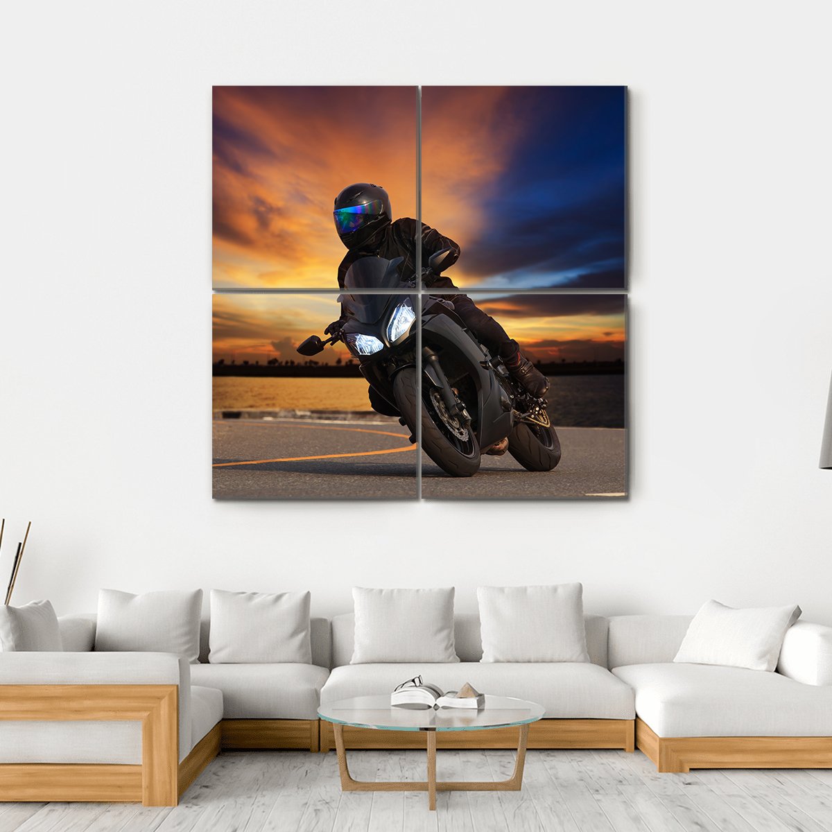 Young Bike Rider Canvas Wall Art-4 Square-Gallery Wrap-17" x 17"-Tiaracle