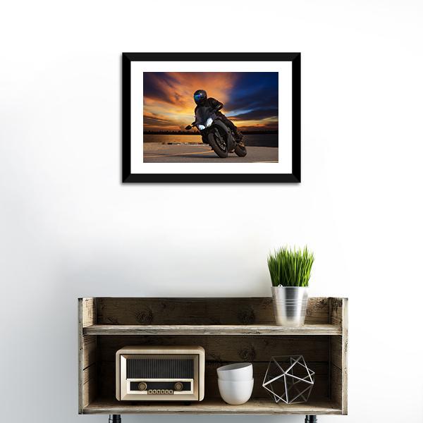 Young Bike Rider Canvas Wall Art-1 Piece-Framed Print-20" x 16"-Tiaracle