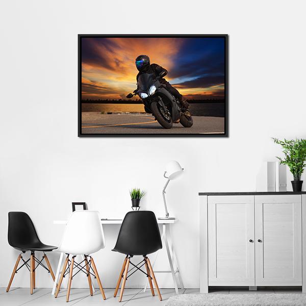 Young Bike Rider Canvas Wall Art-3 Horizontal-Gallery Wrap-25" x 16"-Tiaracle