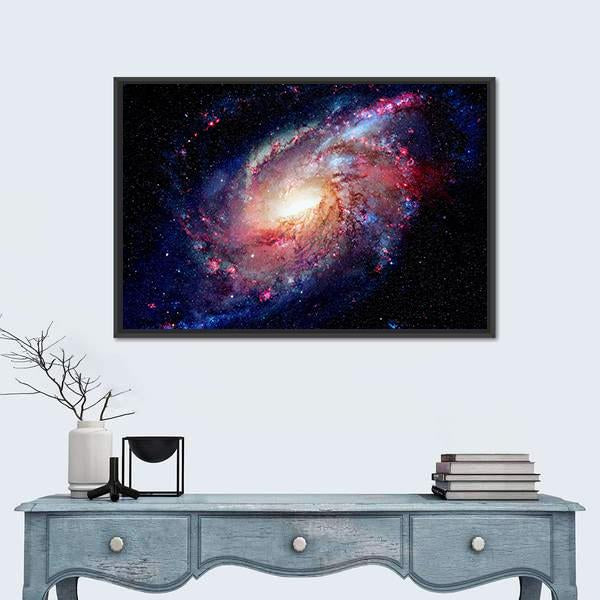 Young Galaxy In Deep Space Canvas Wall Art-1 Piece-Floating Frame-24" x 16"-Tiaracle