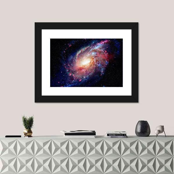 Young Galaxy In Deep Space Canvas Wall Art-1 Piece-Framed Print-20" x 16"-Tiaracle