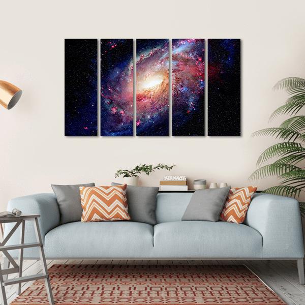 Young Galaxy In Deep Space Canvas Wall Art-5 Horizontal-Gallery Wrap-22" x 12"-Tiaracle