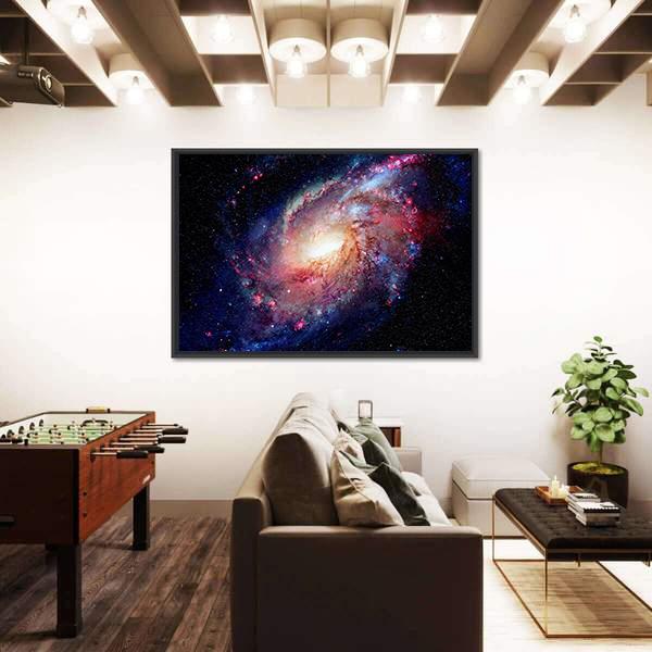 Young Galaxy In Deep Space Canvas Wall Art-5 Horizontal-Gallery Wrap-22" x 12"-Tiaracle