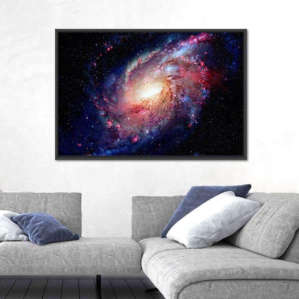 Young Galaxy In Deep Space Canvas Wall Art-5 Horizontal-Gallery Wrap-22" x 12"-Tiaracle