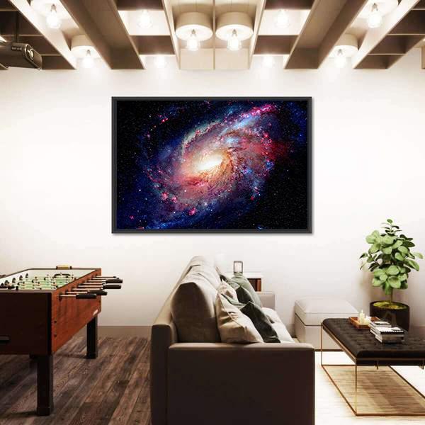 Young Galaxy In Deep Space Canvas Wall Art-3 Horizontal-Gallery Wrap-25" x 16"-Tiaracle