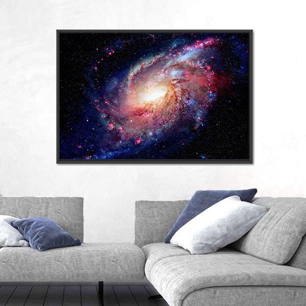 Young Galaxy In Deep Space Canvas Wall Art-3 Horizontal-Gallery Wrap-25" x 16"-Tiaracle