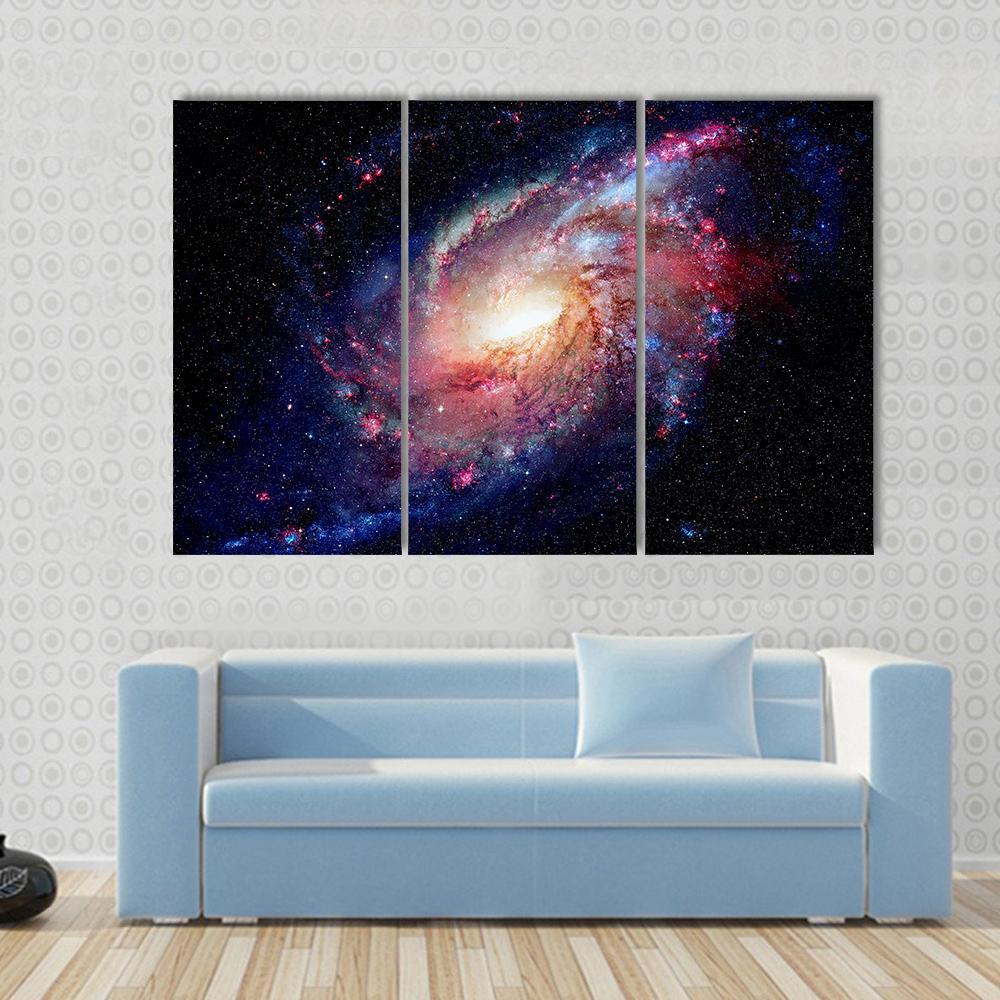 Young Galaxy In Deep Space Canvas Wall Art-3 Horizontal-Gallery Wrap-37" x 24"-Tiaracle