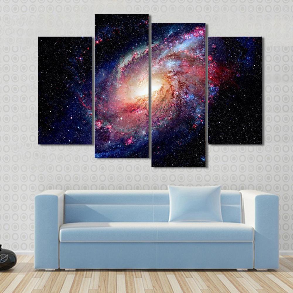 Young Galaxy In Deep Space Canvas Wall Art-4 Pop-Gallery Wrap-50" x 32"-Tiaracle