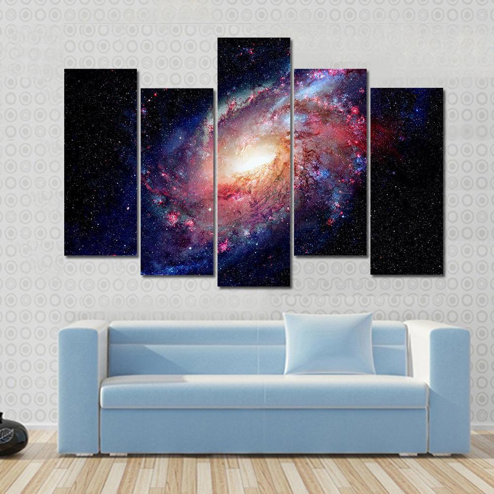 Young Galaxy In Deep Space Canvas Wall Art-5 Pop-Gallery Wrap-47" x 32"-Tiaracle