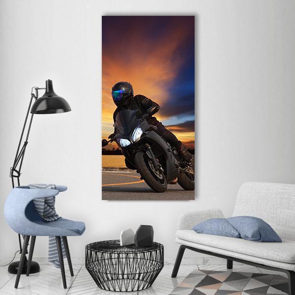 Young Bike Rider Vertical Canvas Wall Art-1 Vertical-Gallery Wrap-12" x 24"-Tiaracle