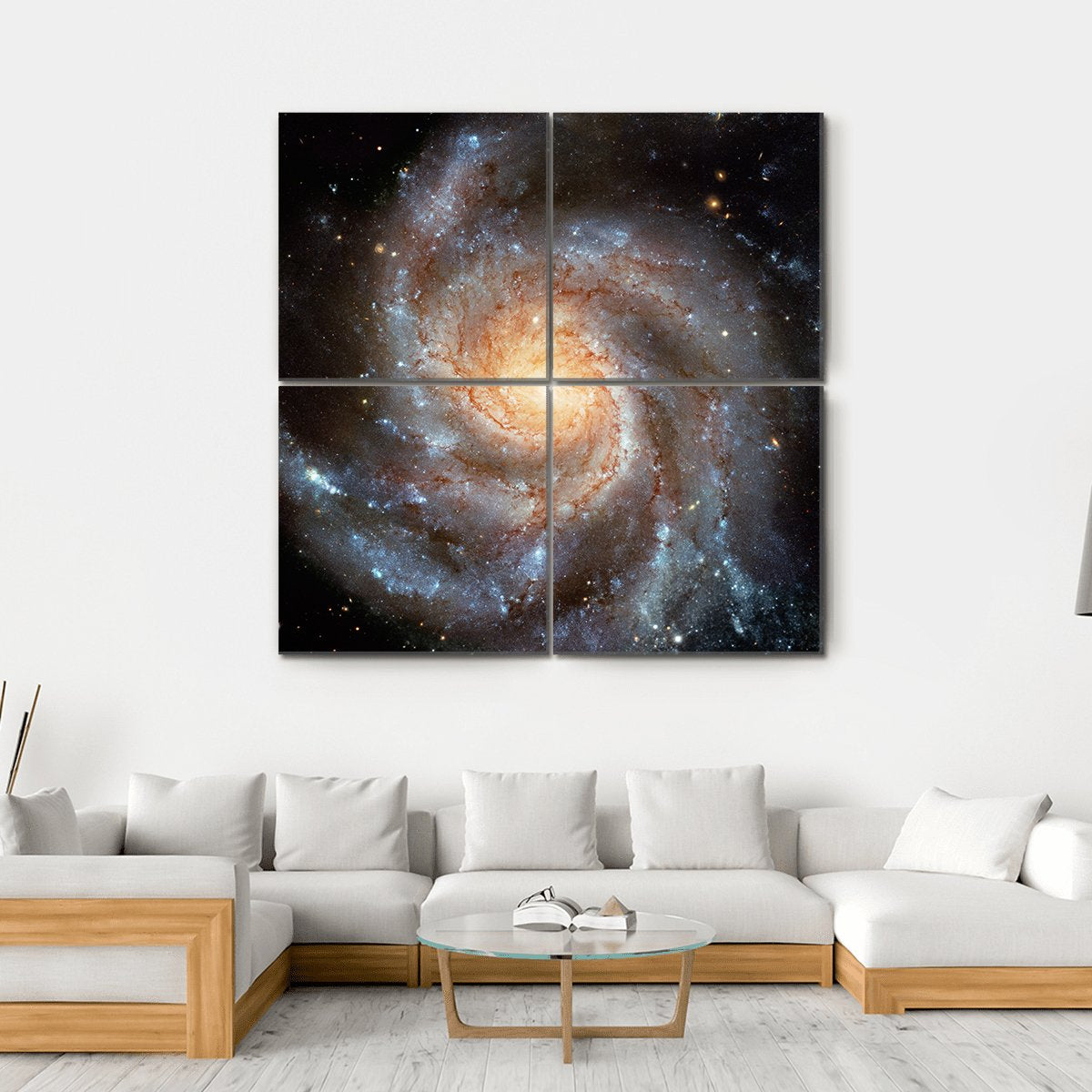 Giant Spiral Disk Canvas Wall Art-4 Square-Gallery Wrap-17" x 17"-Tiaracle