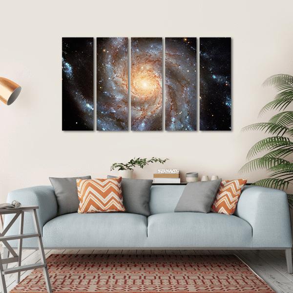 Giant Spiral Disk Canvas Wall Art-5 Horizontal-Gallery Wrap-22" x 12"-Tiaracle
