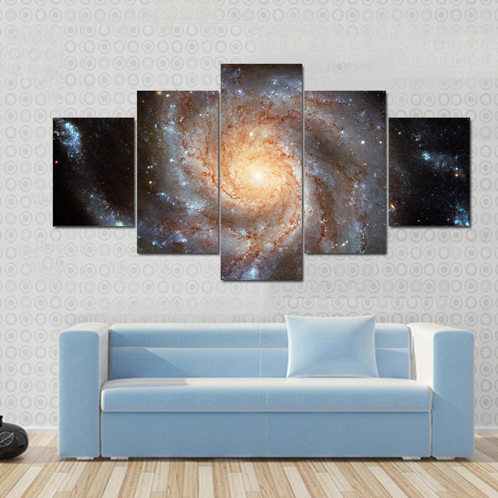 Giant Spiral Disk Canvas Wall Art-5 Star-Gallery Wrap-62" x 32"-Tiaracle