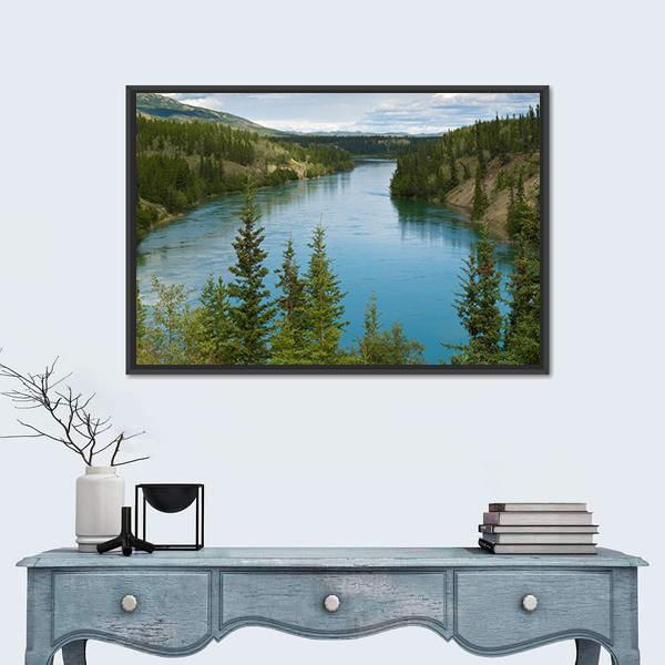 Yukon River Canvas Wall Art-1 Piece-Floating Frame-24" x 16"-Tiaracle