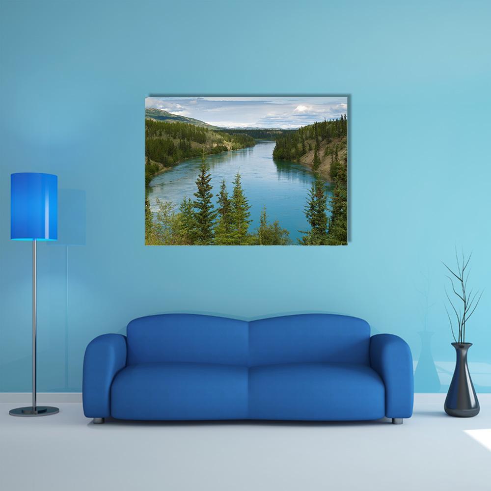 Yukon River Canvas Wall Art-1 Piece-Gallery Wrap-36" x 24"-Tiaracle