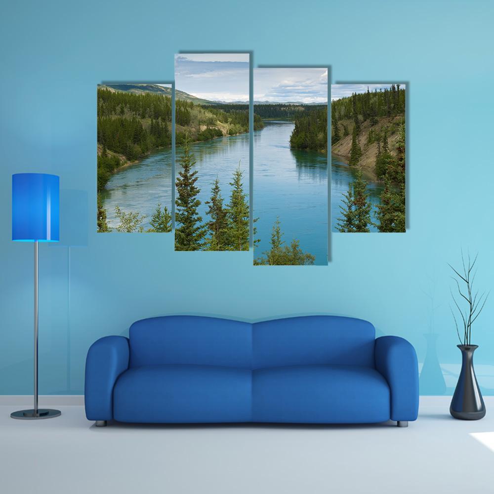 Yukon River Canvas Wall Art-4 Pop-Gallery Wrap-50" x 32"-Tiaracle