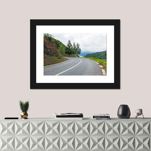 Yunnan Lugu Lake Road In China Canvas Wall Art-1 Piece-Framed Print-20" x 16"-Tiaracle