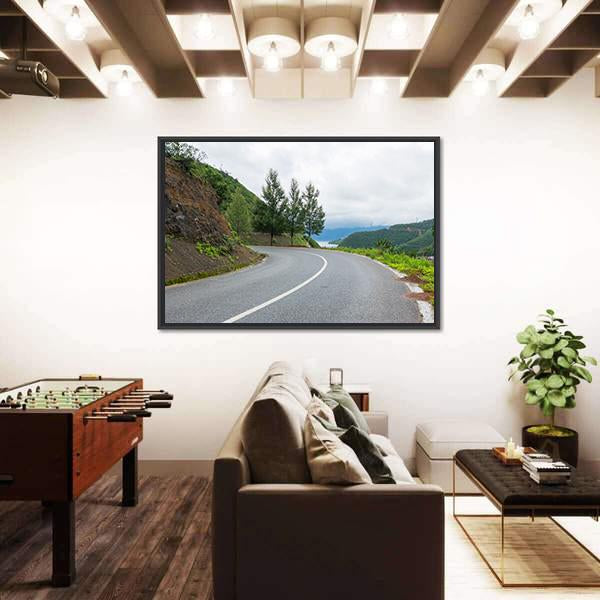 Yunnan Lugu Lake Road In China Canvas Wall Art-3 Horizontal-Gallery Wrap-25" x 16"-Tiaracle
