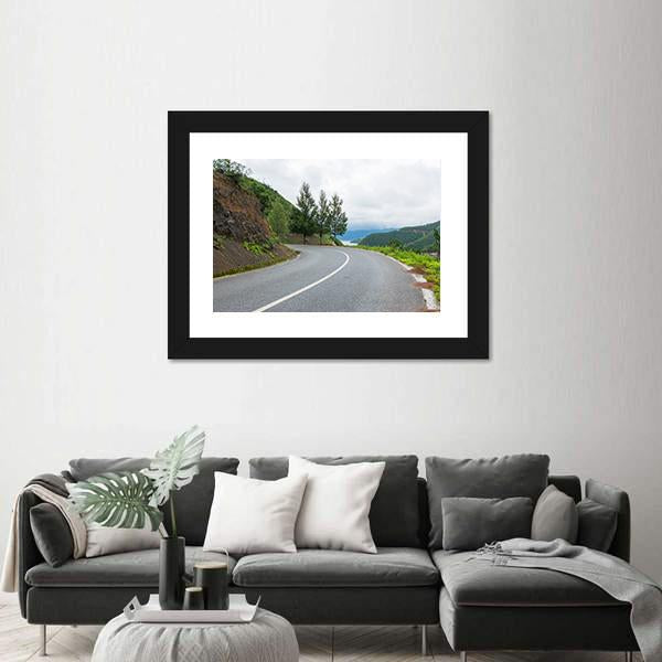 Yunnan Lugu Lake Road In China Canvas Wall Art-3 Horizontal-Gallery Wrap-25" x 16"-Tiaracle