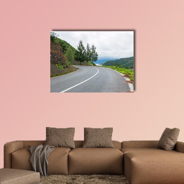 Yunnan Lugu Lake Road In China Canvas Wall Art-1 Piece-Gallery Wrap-48" x 32"-Tiaracle