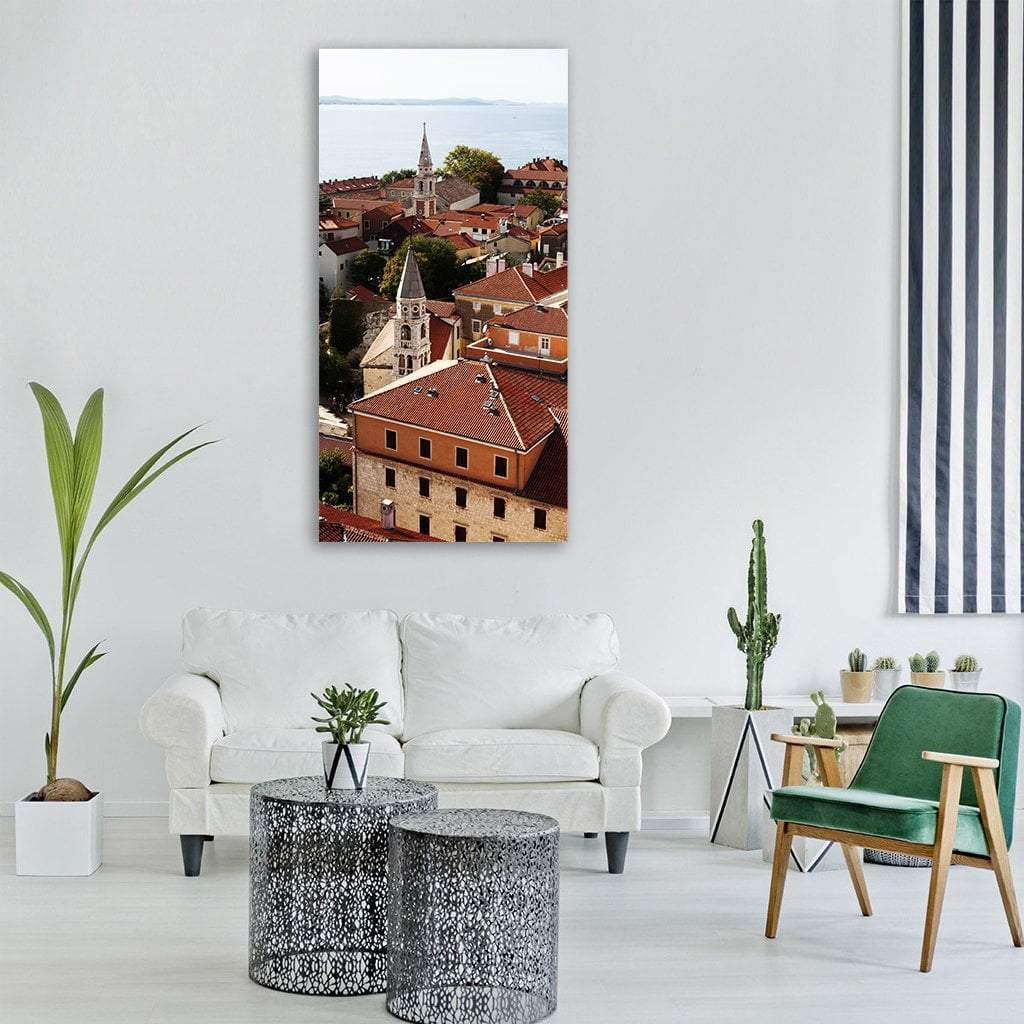 Zadar City View In Croatia Vertical Canvas Wall Art-1 Vertical-Gallery Wrap-12" x 24"-Tiaracle