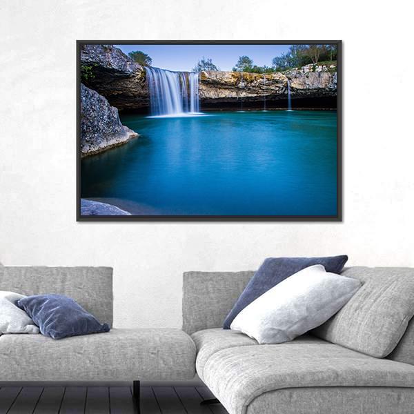 Zaecki Krov Waterfall In Croatia Vertical Canvas Wall Art-3 Vertical-Gallery Wrap-12" x 25"-Tiaracle