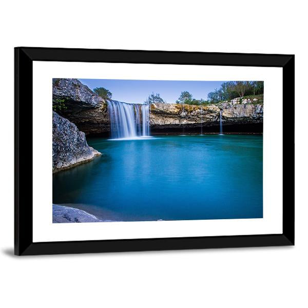 Zaecki Krov Waterfall In Croatia Vertical Canvas Wall Art-3 Vertical-Gallery Wrap-12" x 25"-Tiaracle