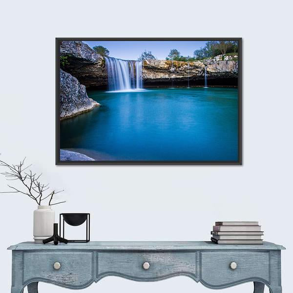 Zaecki Krov Waterfall In Croatia Vertical Canvas Wall Art-3 Vertical-Gallery Wrap-12" x 25"-Tiaracle