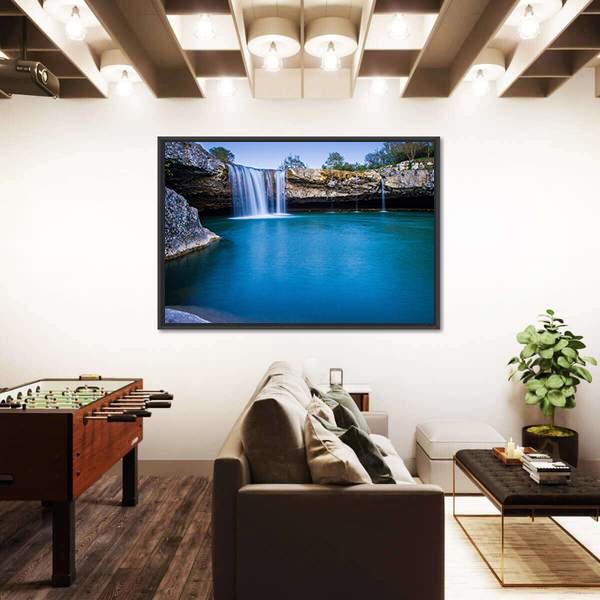 Zaecki Krov Waterfall In Croatia Vertical Canvas Wall Art-3 Vertical-Gallery Wrap-12" x 25"-Tiaracle