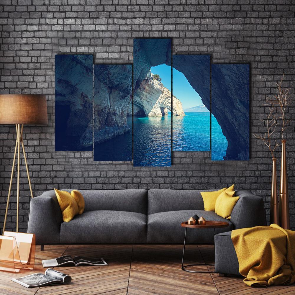 Zakynthos Island Greece Canvas Wall Art-5 Pop-Gallery Wrap-47" x 32"-Tiaracle