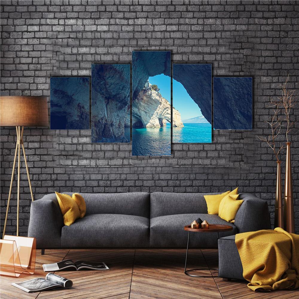 Zakynthos Island Greece Canvas Wall Art-5 Star-Gallery Wrap-62" x 32"-Tiaracle