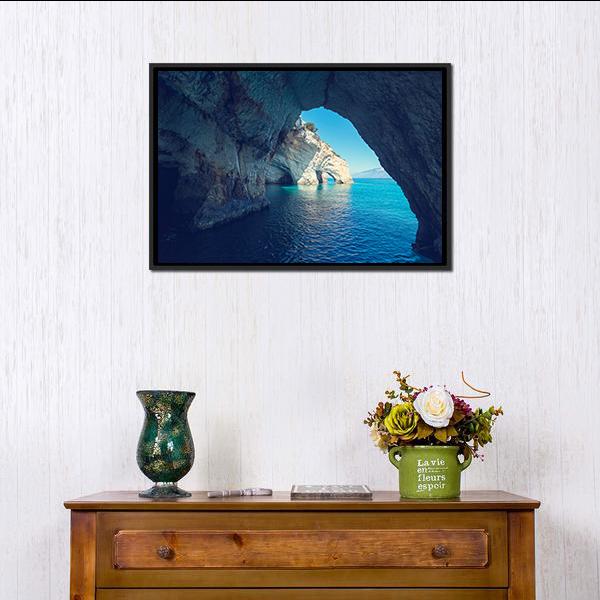 Zakynthos Island Greece Canvas Wall Art-1 Piece-Floating Frame-24" x 16"-Tiaracle