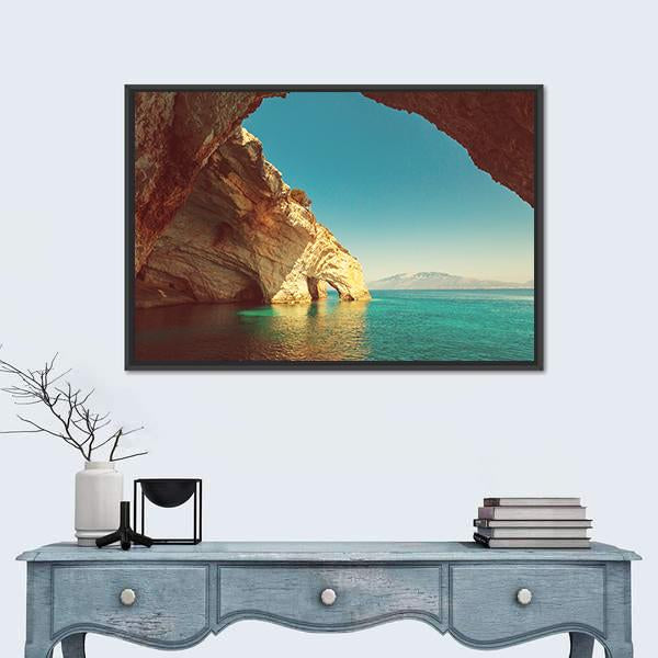 Zakynthos Island In Greece Canvas Wall Art-1 Piece-Floating Frame-24" x 16"-Tiaracle