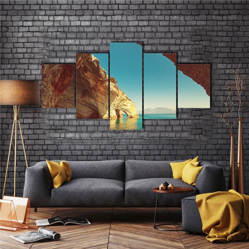 Zakynthos Island In Greece Canvas Wall Art-5 Star-Gallery Wrap-62" x 32"-Tiaracle
