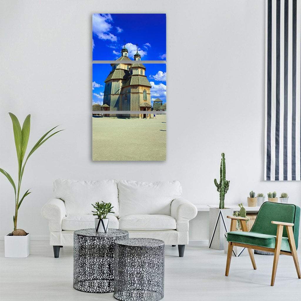 Zaporozhye City Church In Ukraine Vertical Canvas Wall Art-3 Vertical-Gallery Wrap-12" x 25"-Tiaracle