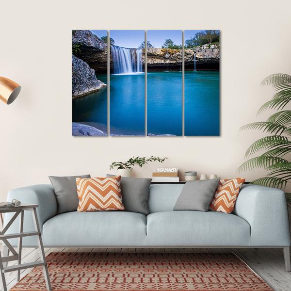 Zarecki Krov Waterfall In Croatia Canvas Wall Art-4 Horizontal-Gallery Wrap-34" x 24"-Tiaracle
