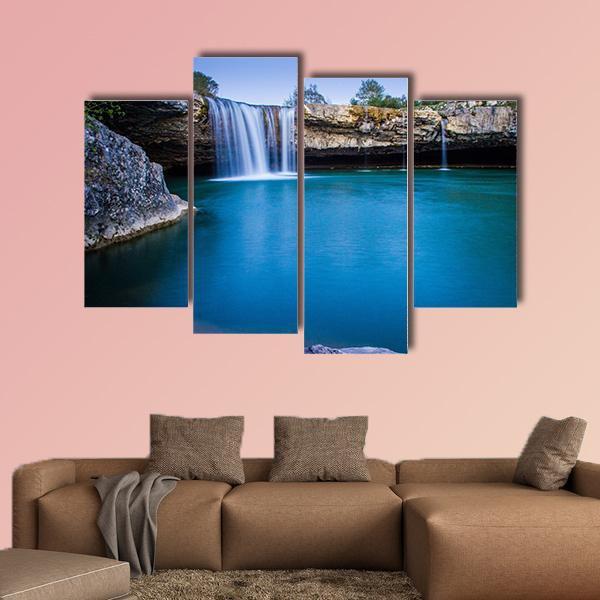 Zarecki Krov Waterfall In Croatia Canvas Wall Art-4 Pop-Gallery Wrap-50" x 32"-Tiaracle