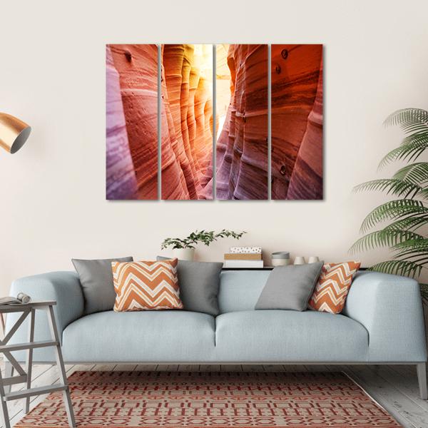 Zebra Slot Canyon Utah USA Canvas Wall Art-4 Horizontal-Gallery Wrap-34" x 24"-Tiaracle