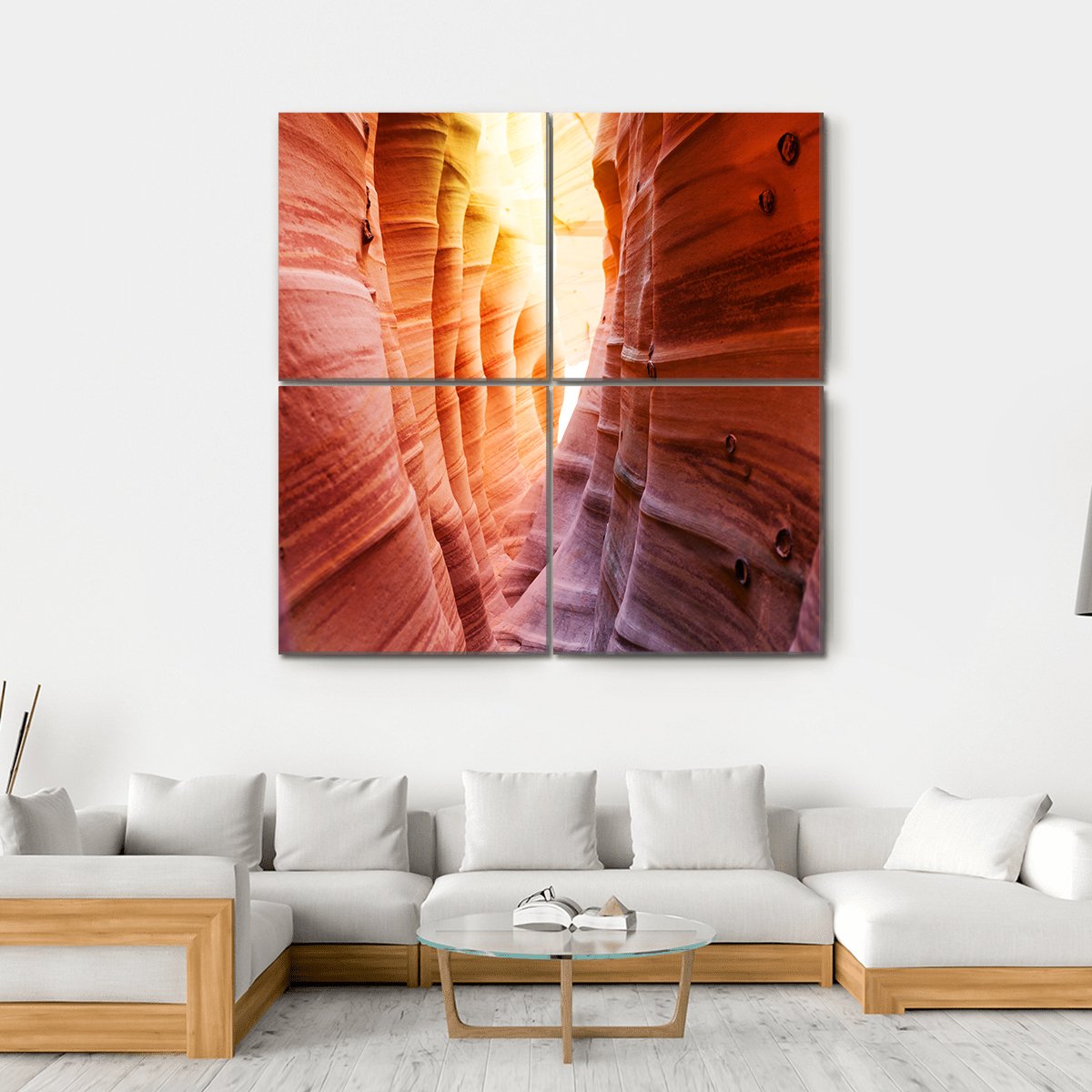 Zebra Slot Canyon Utah USA Canvas Wall Art-4 Square-Gallery Wrap-17" x 17"-Tiaracle