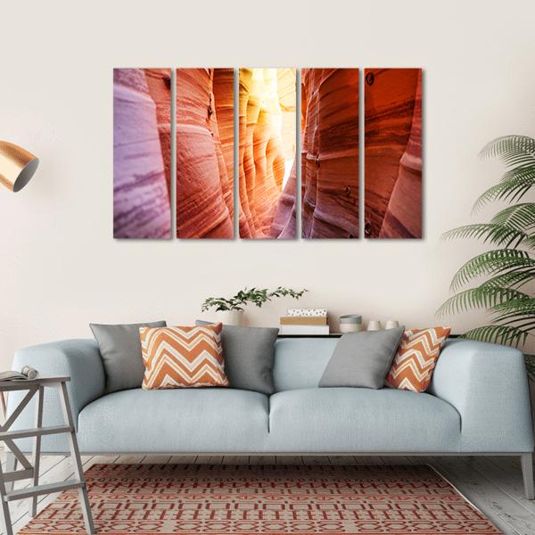Zebra Slot Canyon Utah USA Canvas Wall Art-5 Horizontal-Gallery Wrap-22" x 12"-Tiaracle