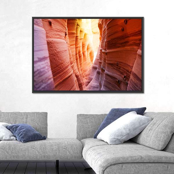 Zebra Slot Canyon Utah USA Canvas Wall Art-5 Horizontal-Gallery Wrap-22" x 12"-Tiaracle