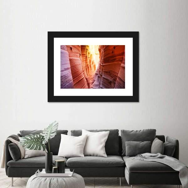 Zebra Slot Canyon Utah USA Canvas Wall Art-5 Horizontal-Gallery Wrap-22" x 12"-Tiaracle
