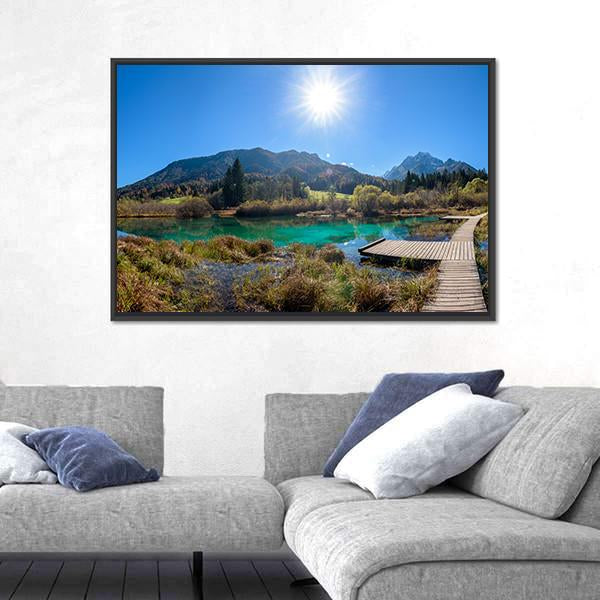 Zelenci Lake In Slovenia Panoramic Canvas Wall Art-1 Piece-36" x 12"-Tiaracle