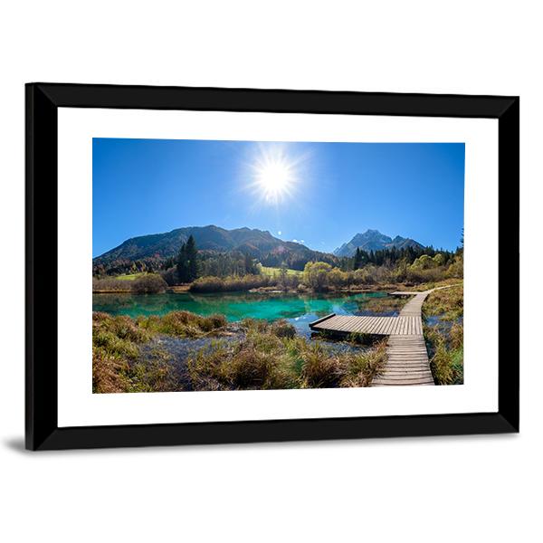 Zelenci Lake In Slovenia Panoramic Canvas Wall Art-1 Piece-36" x 12"-Tiaracle
