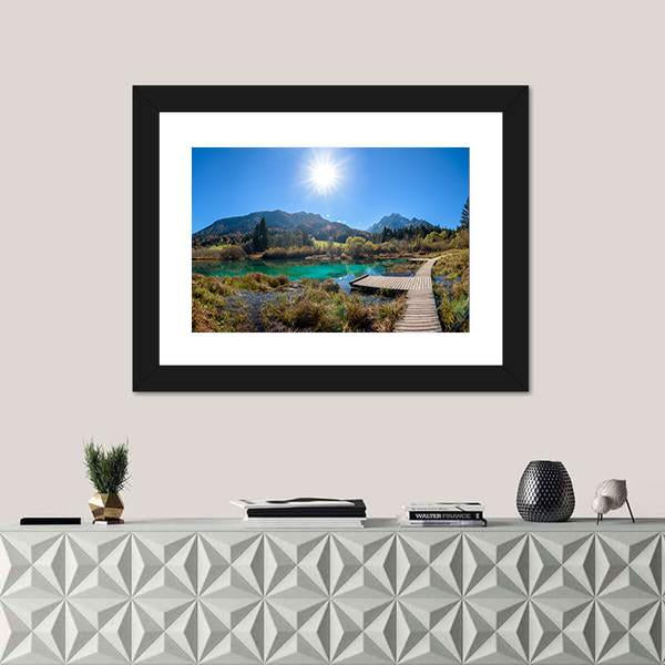 Zelenci Lake In Slovenia Panoramic Canvas Wall Art-1 Piece-36" x 12"-Tiaracle