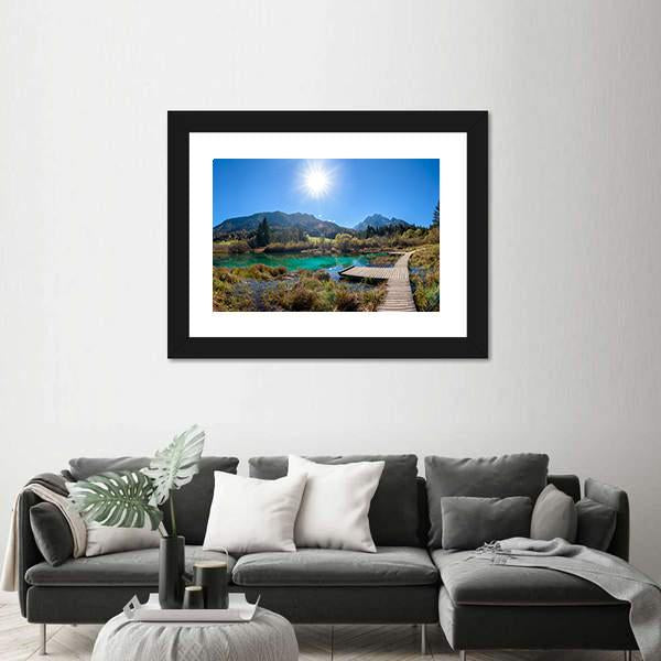 Zelenci Lake In Slovenia Panoramic Canvas Wall Art-1 Piece-36" x 12"-Tiaracle