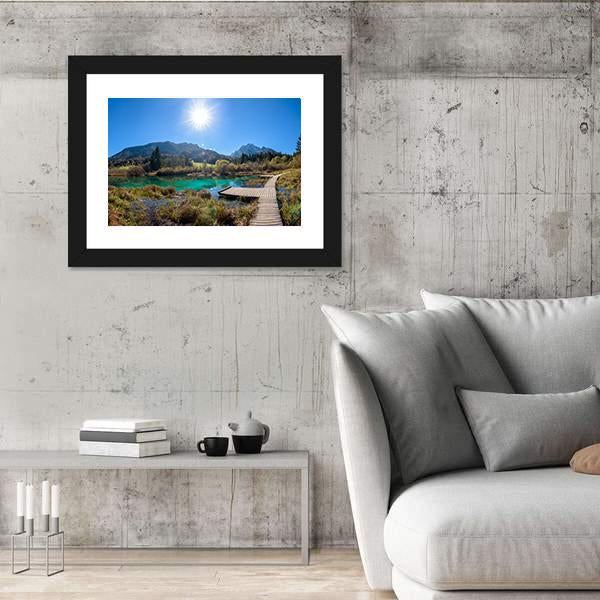 Zelenci Lake In Slovenia Panoramic Canvas Wall Art-1 Piece-36" x 12"-Tiaracle